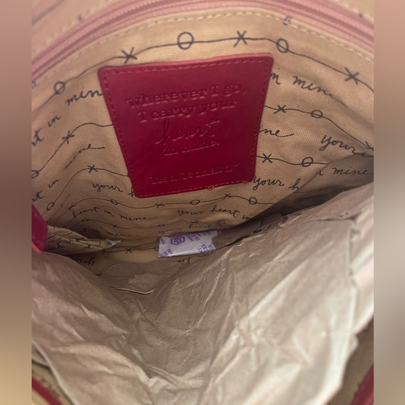 authentic NWT Lisa Leonard Red Leather Tote Crossbody Shoulder Bag 70% off! - Picture 8 of 10